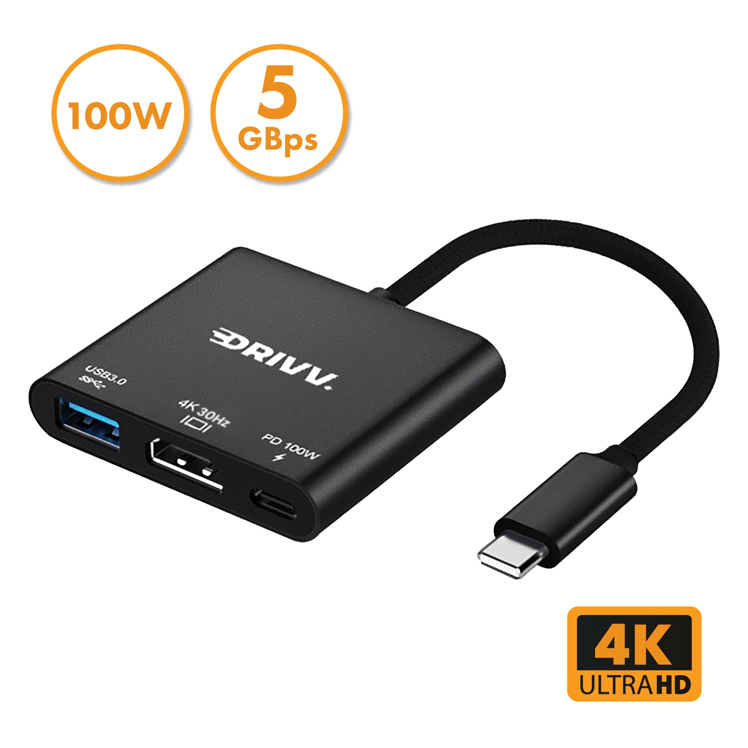 USB C naar HDMI Adapter 3 in 1 - 4K 30hz - USB 3.0