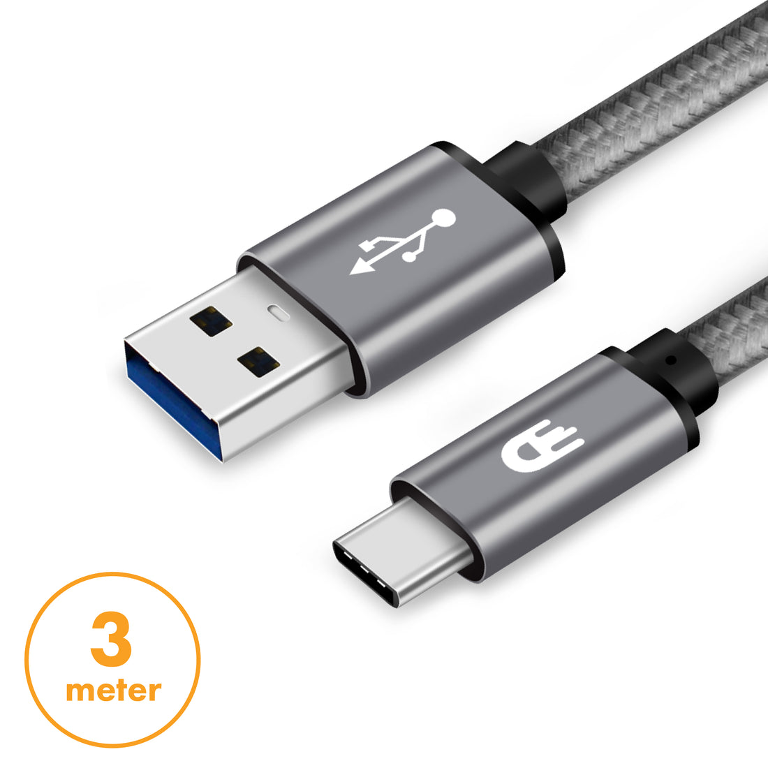 Premium USB C naar USB Kabel - Fast Charge / Snellader - 3 meter