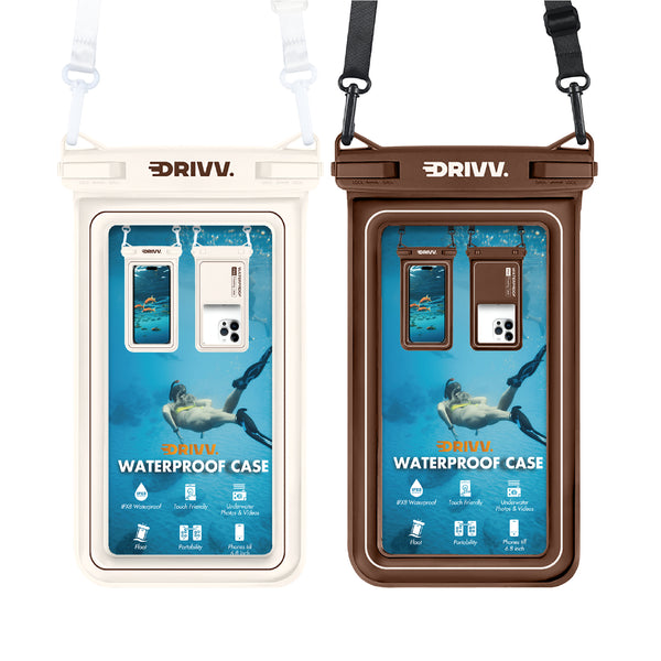 Waterdicht Telefoonhoesje – Blijft drijven en beschermt - Beige & Bruin