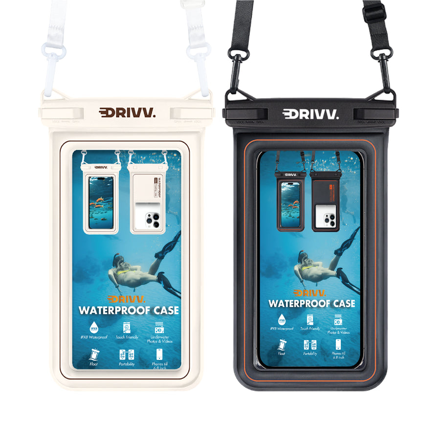 Waterdicht Telefoonhoesje – Blijft drijven en beschermt - Zwart & Beige
