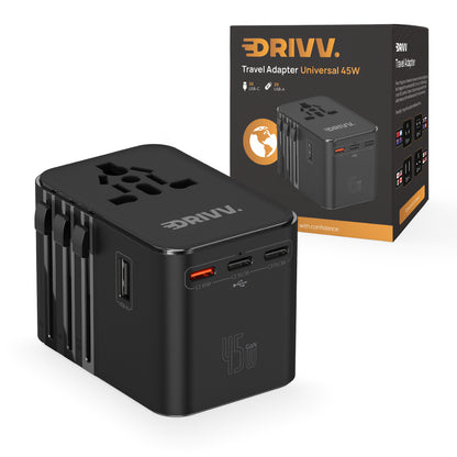 Universele Wereldstekker - 2x USB &amp; 3x USB C 45W Fast Charge