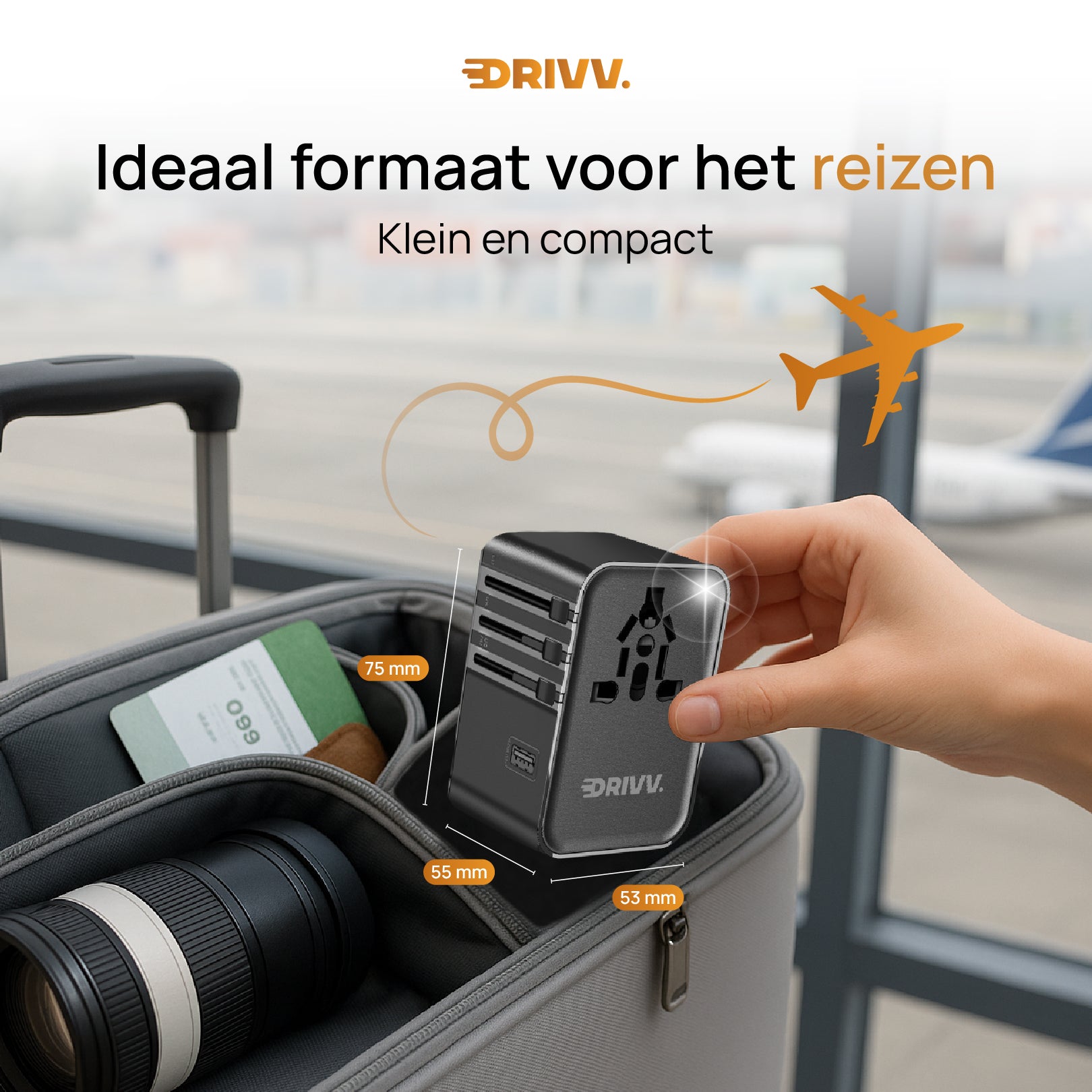 Universele Wereldstekker - 2x USB &amp; 3x USB C 45W Fast Charge