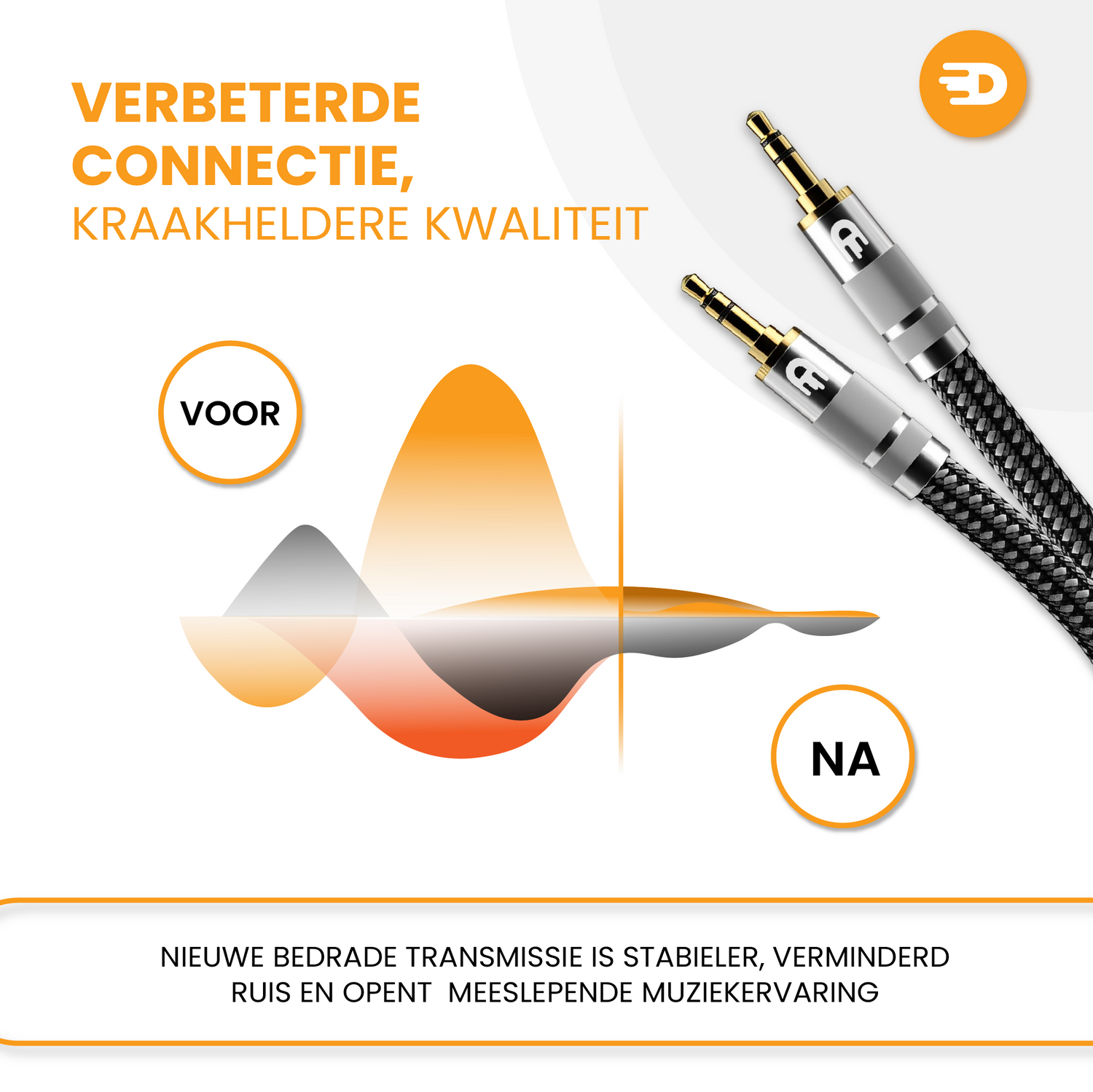 Premium AUX Kabel 3.5 mm - Zilver