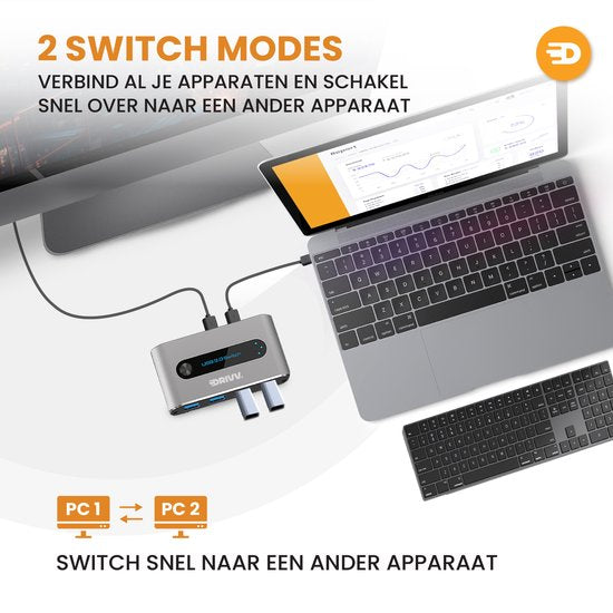 Premium USB 3.0 Switch Schakelaar - 4 USB Poorten