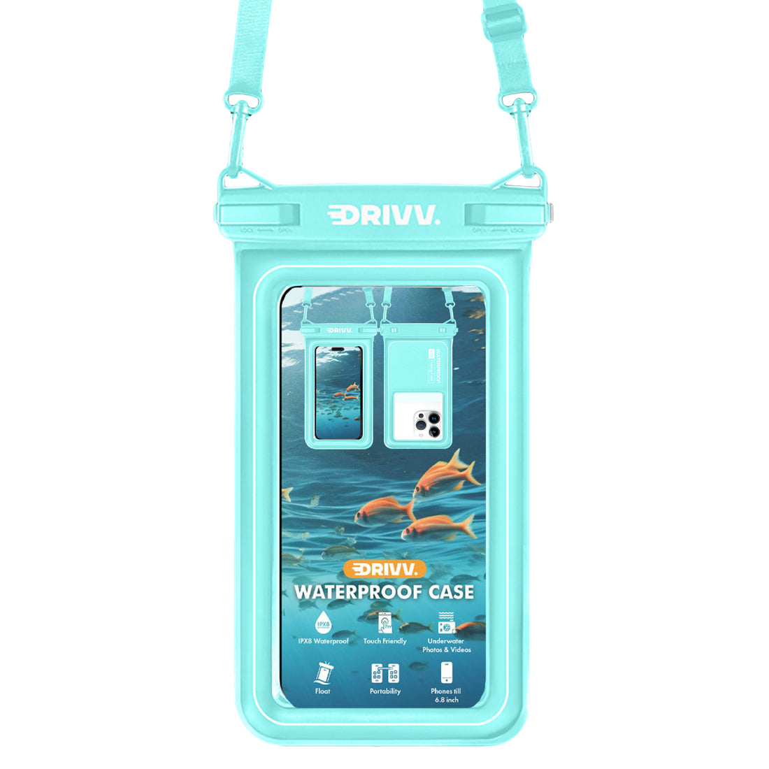 Waterdicht Telefoonhoesje Drijvend - Cyaan