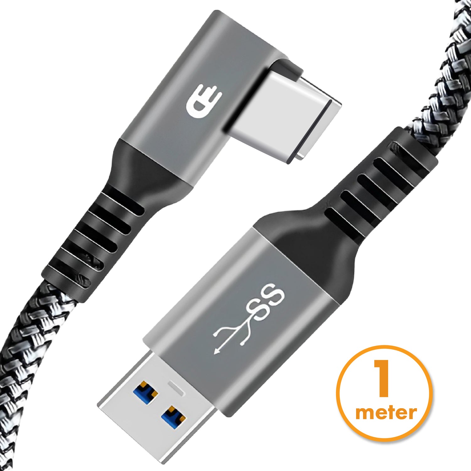 USB naar USB C Kabel - Haaks - USB 3.0