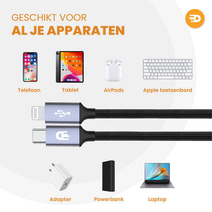 USB C naar Lightning Kabel