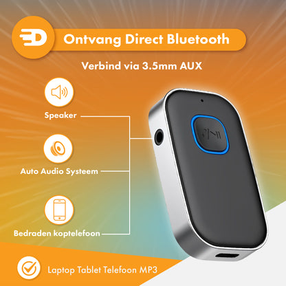 Bluetooth Receiver - 16 uur draadloos - BT 5.0 - 3.5MM AUX