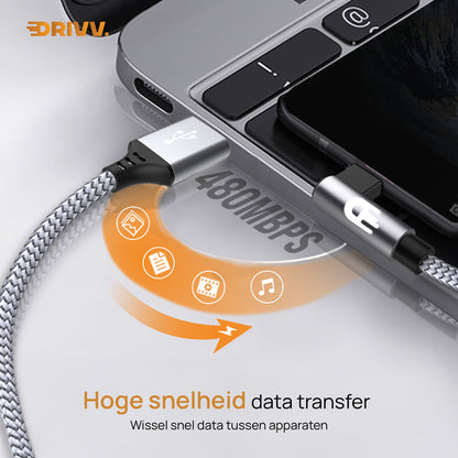 USB naar USB C Kabel Haaks