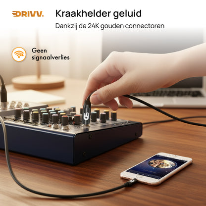 3,5 mm naar 6,35 mm Jack Kabel – Storingsvrij HiFi-geluid