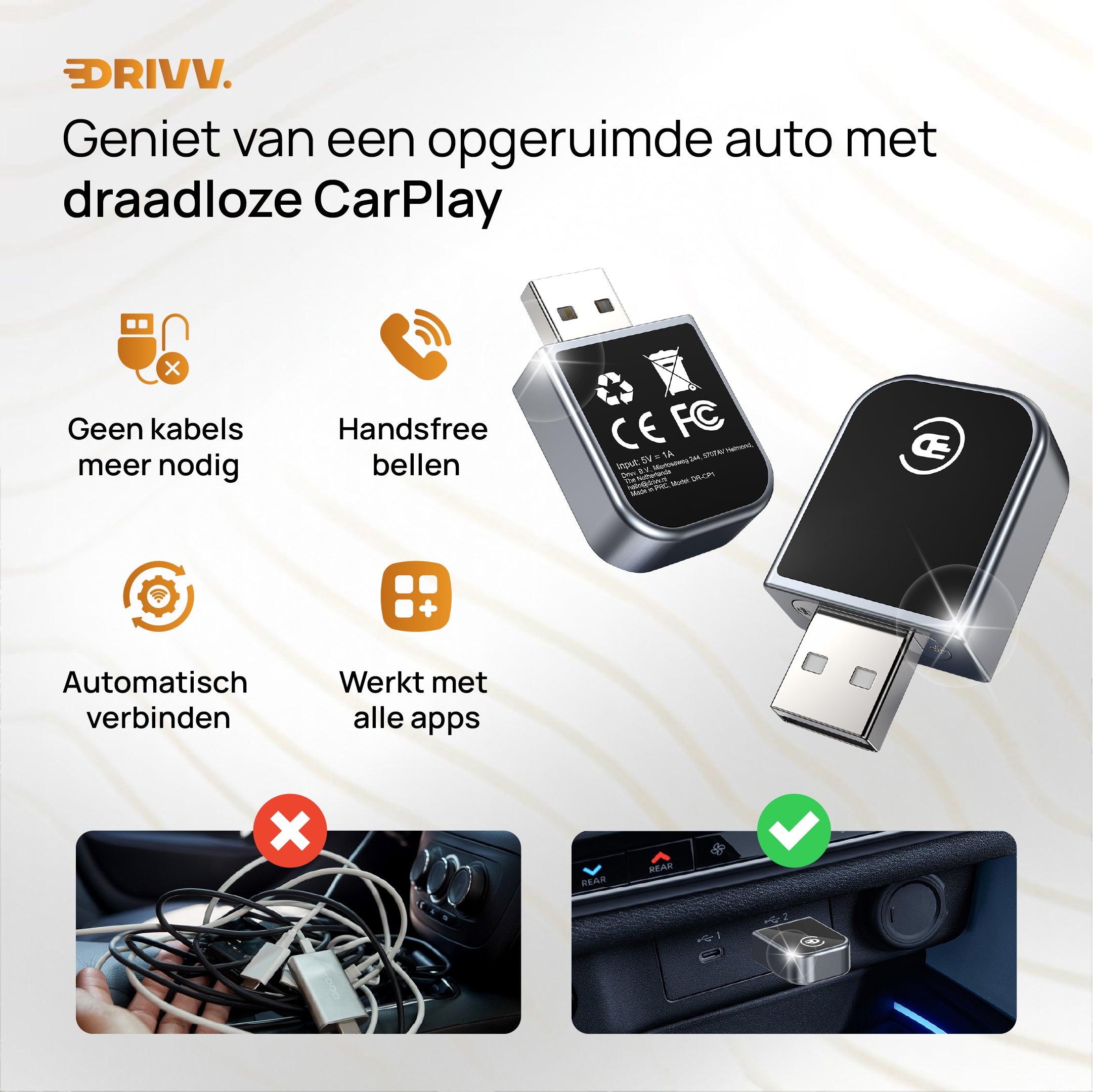 Draadloze CarPlay Dongle – Maak Apple CarPlay volledig draadloos