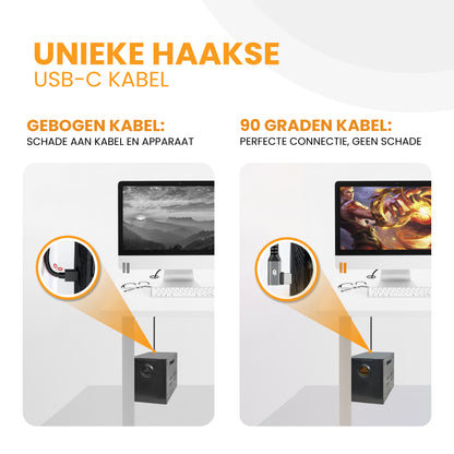 USB naar USB C Kabel - Haaks - USB 3.0