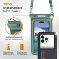 Waterdicht Telefoonhoesje – Blijft drijven en beschermt - Zwart & Groen 2
