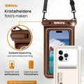 Waterdicht Telefoonhoesje – Blijft drijven en beschermt - Beige & Bruin 2