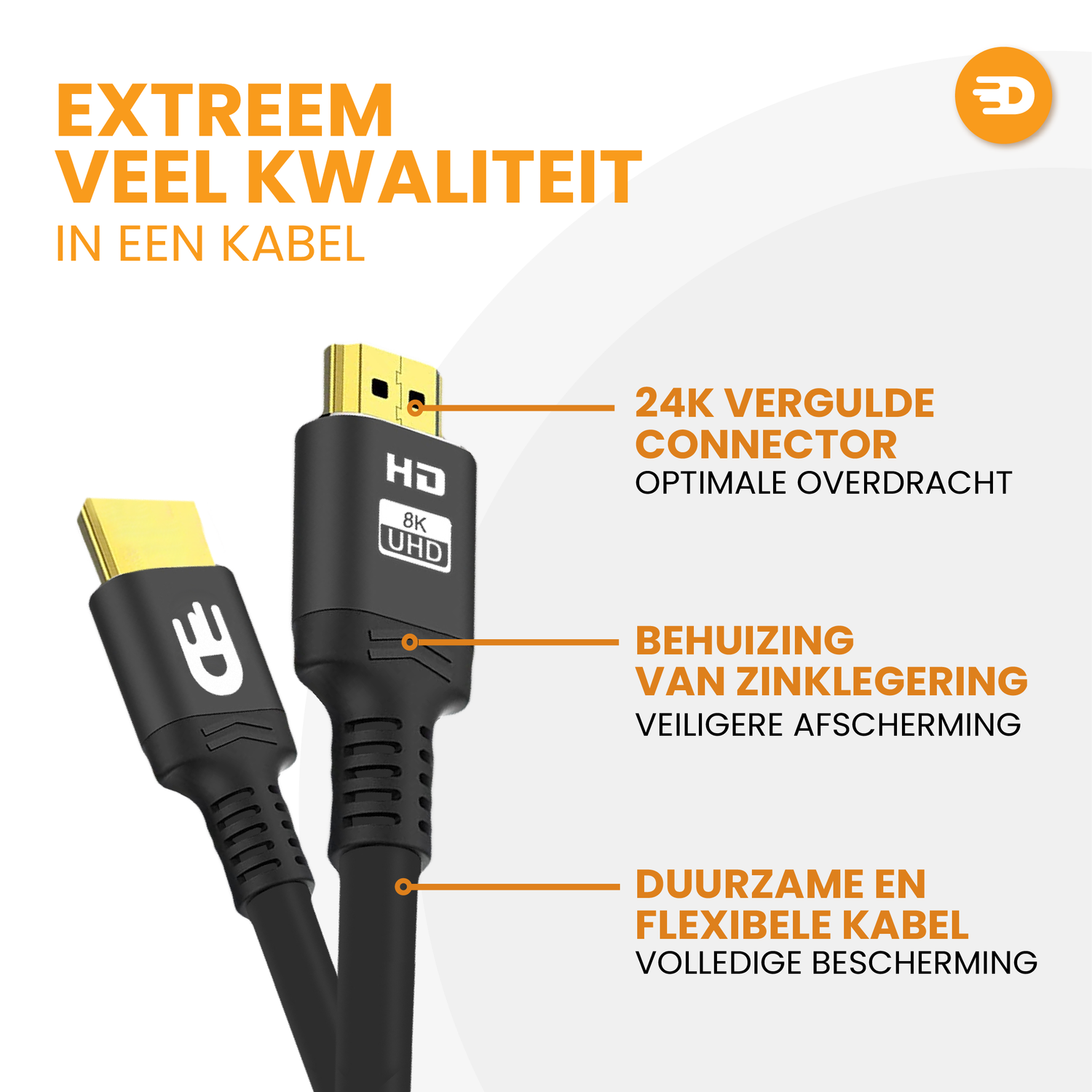 Premium HDMI Kabel 2.1 - Zwart