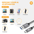 USB-C naar USB-A Kabel – Snel opladen en dataoverdracht - 2 meter 5