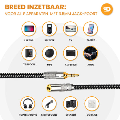 Premium AUX Verlengkabel - Jack 3.5 mm