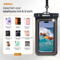 Waterdicht Telefoonhoesje – Blijft drijven en beschermt - Zwart - 6.5 inch 7