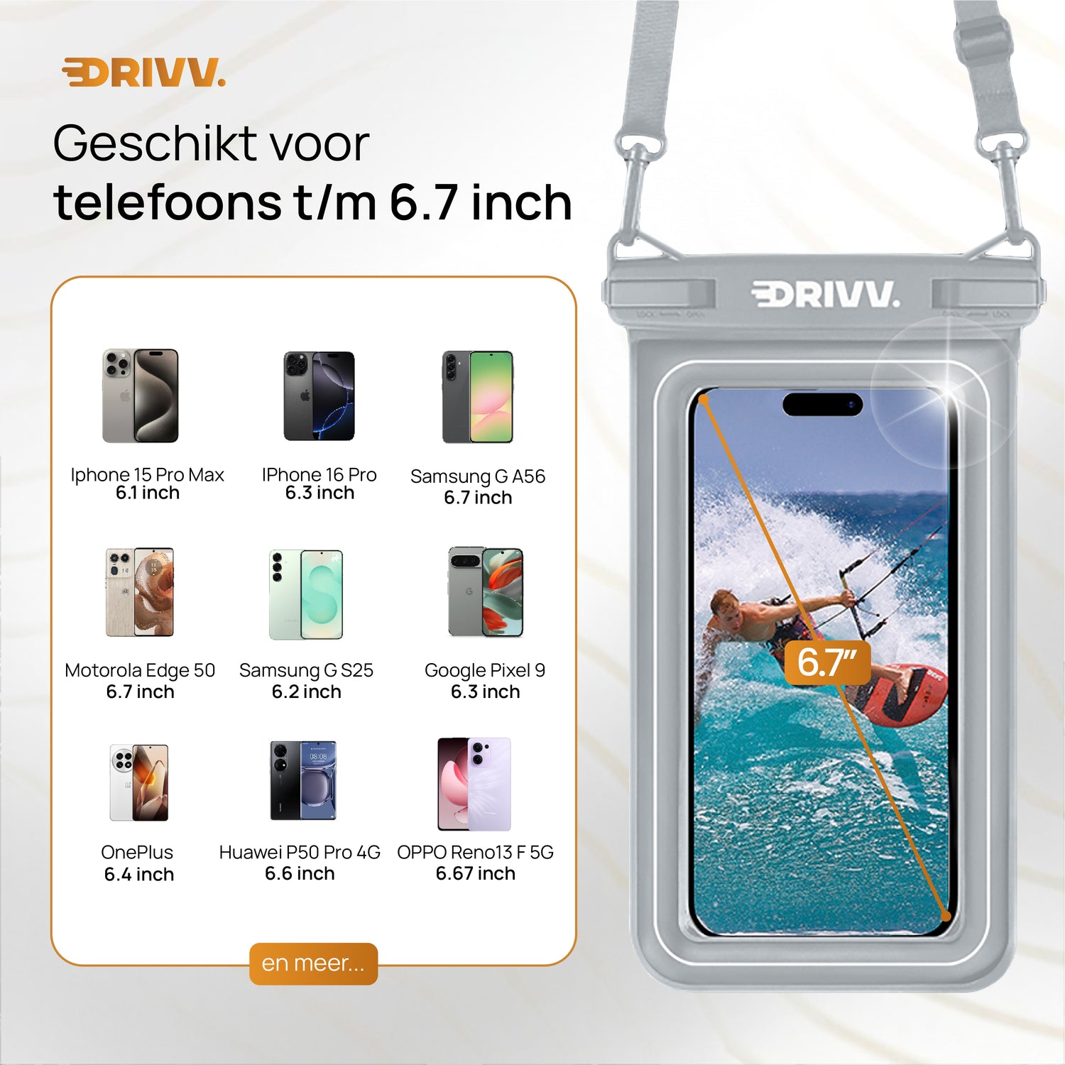Waterdicht Telefoonhoesje Drijvend - Grijs