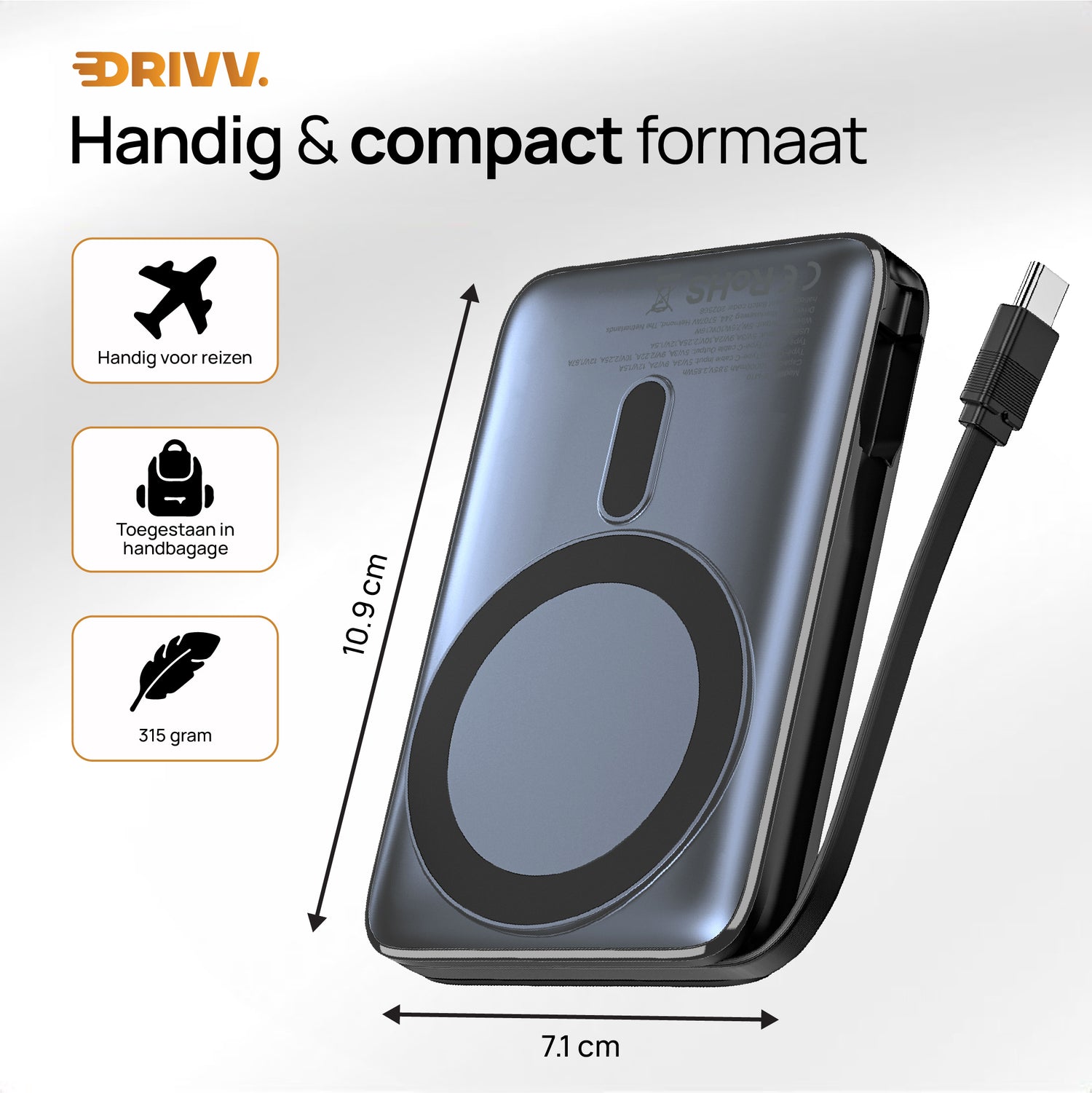 Magnetische Powerbank 10.000 mAh geschikt voor MagSafe