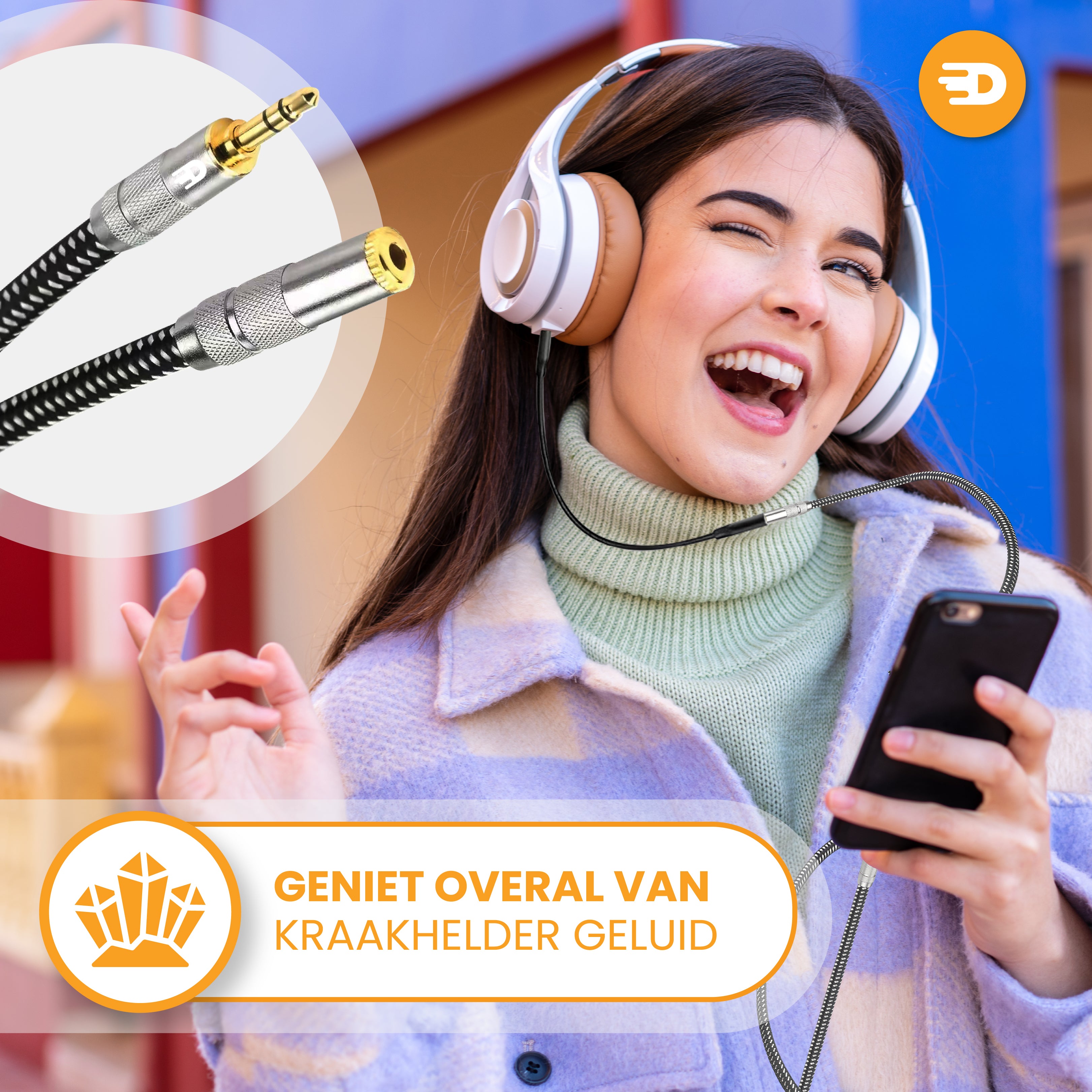 Premium AUX Verlengkabel - Jack 3.5 mm