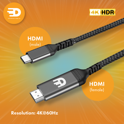 USB C naar HDMI Kabel - 4K 60Hz - 2 Meter