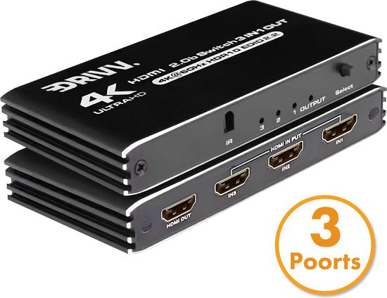 HDMI Switch 4K @ 60Hz – 3 ingangen 1 uitgang