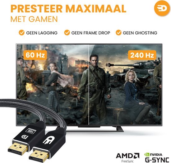 DisplayPort Kabel 2.1 - 4K 240Hz - 8K 120Hz