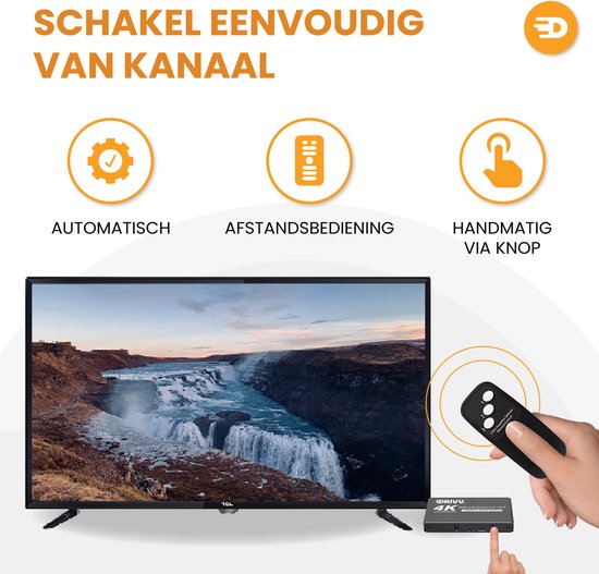 HDMI Switch 4K @ 60Hz – 3 ingangen 1 uitgang