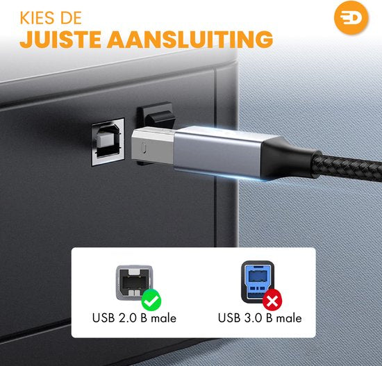 Premium Printerkabel - USB naar USB B Kabel