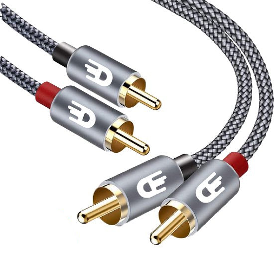 Tulp Kabel 2RCA naar 2RCA – Helder stereo geluid zonder ruis - 2 meter