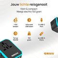 Universele Wereldstekker 15W – 4× USB + 1× USB-C 2
