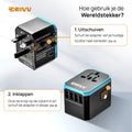 Universele Wereldstekker 15W – 4× USB + 1× USB-C 4
