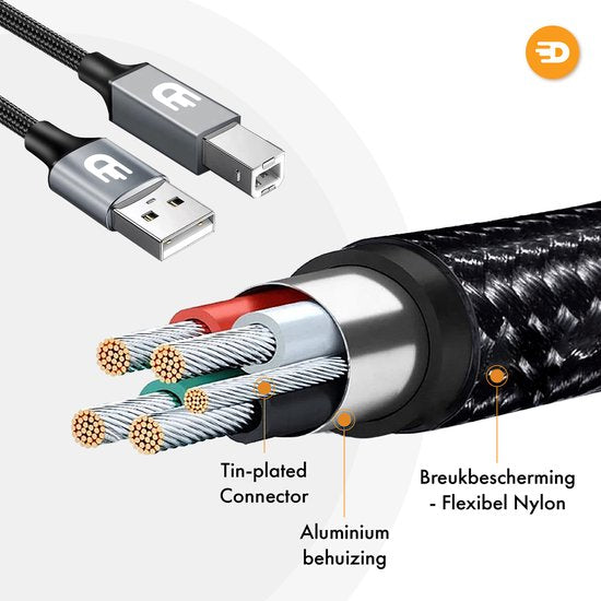 Premium Printerkabel - USB naar USB B Kabel