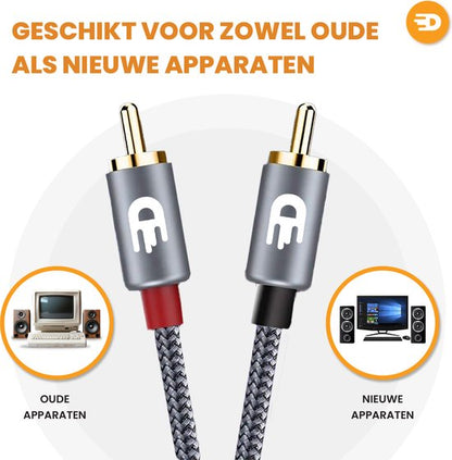 Premium Tulp Stereo Audio Kabel - 2RCA naar 2RCA