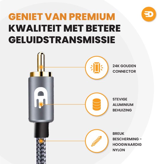 Premium Tulp Stereo Audio Kabel - 2RCA naar 2RCA