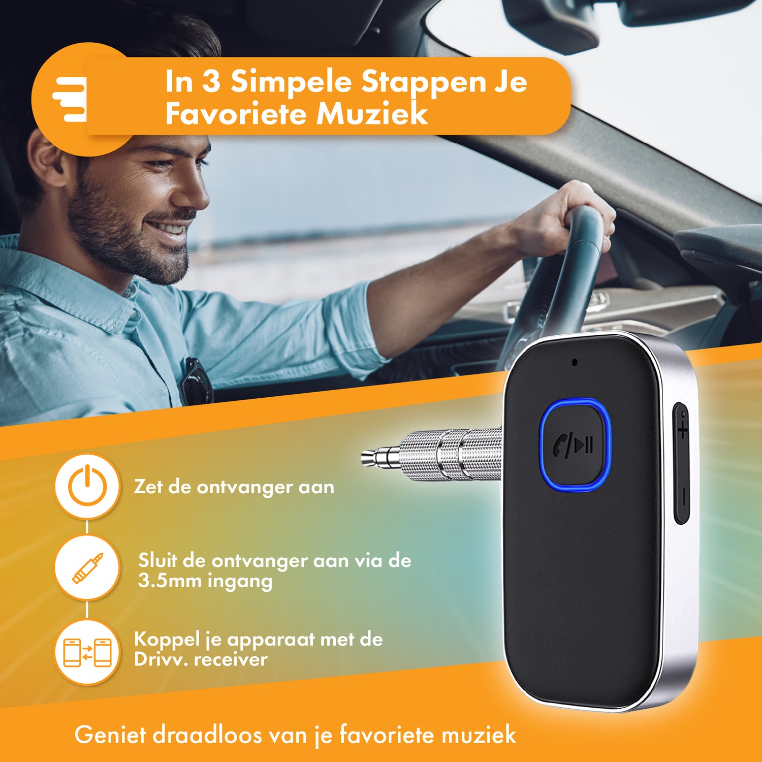 Bluetooth Receiver - 16 uur draadloos - BT 5.0 - 3.5MM AUX