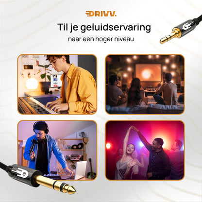3,5 mm naar 6,35 mm Jack Kabel – Storingsvrij HiFi-geluid