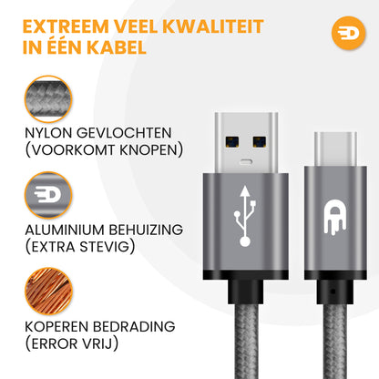 Premium USB A naar USB C Kabel - USB 3.0