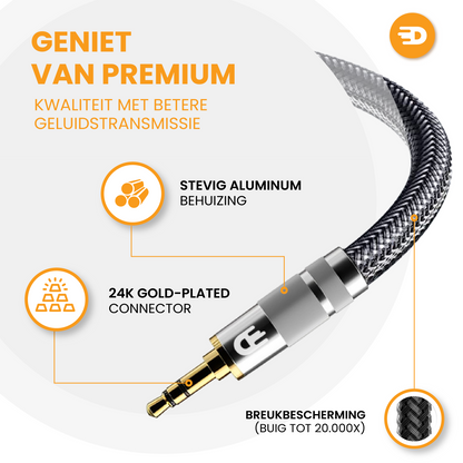 Premium AUX Kabel 3.5 mm - Zilver