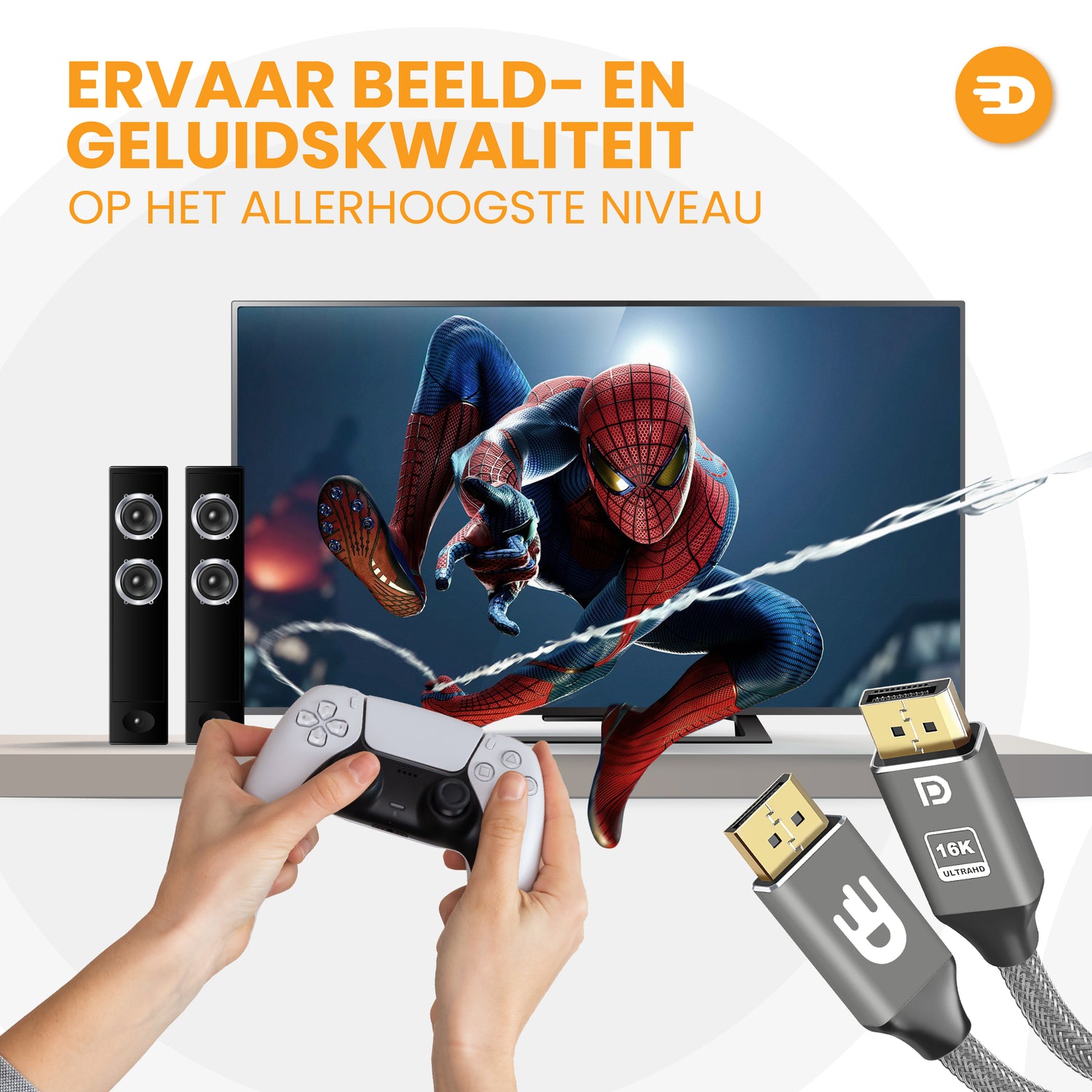 DisplayPort 2.1 Kabel – 16K 60Hz en 8K 120Hz voor maximale prestaties