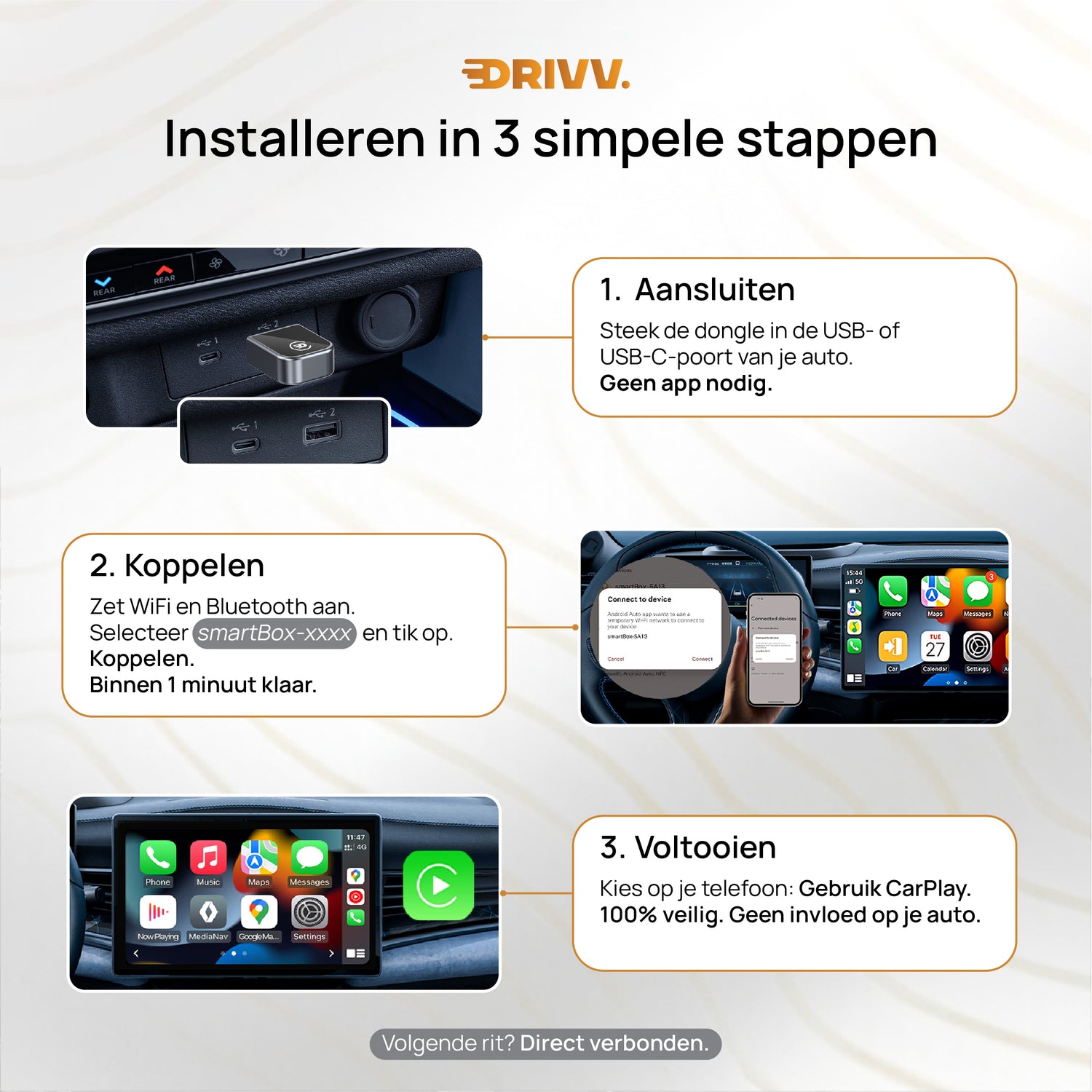 Draadloze CarPlay Dongle – Maak Apple CarPlay volledig draadloos