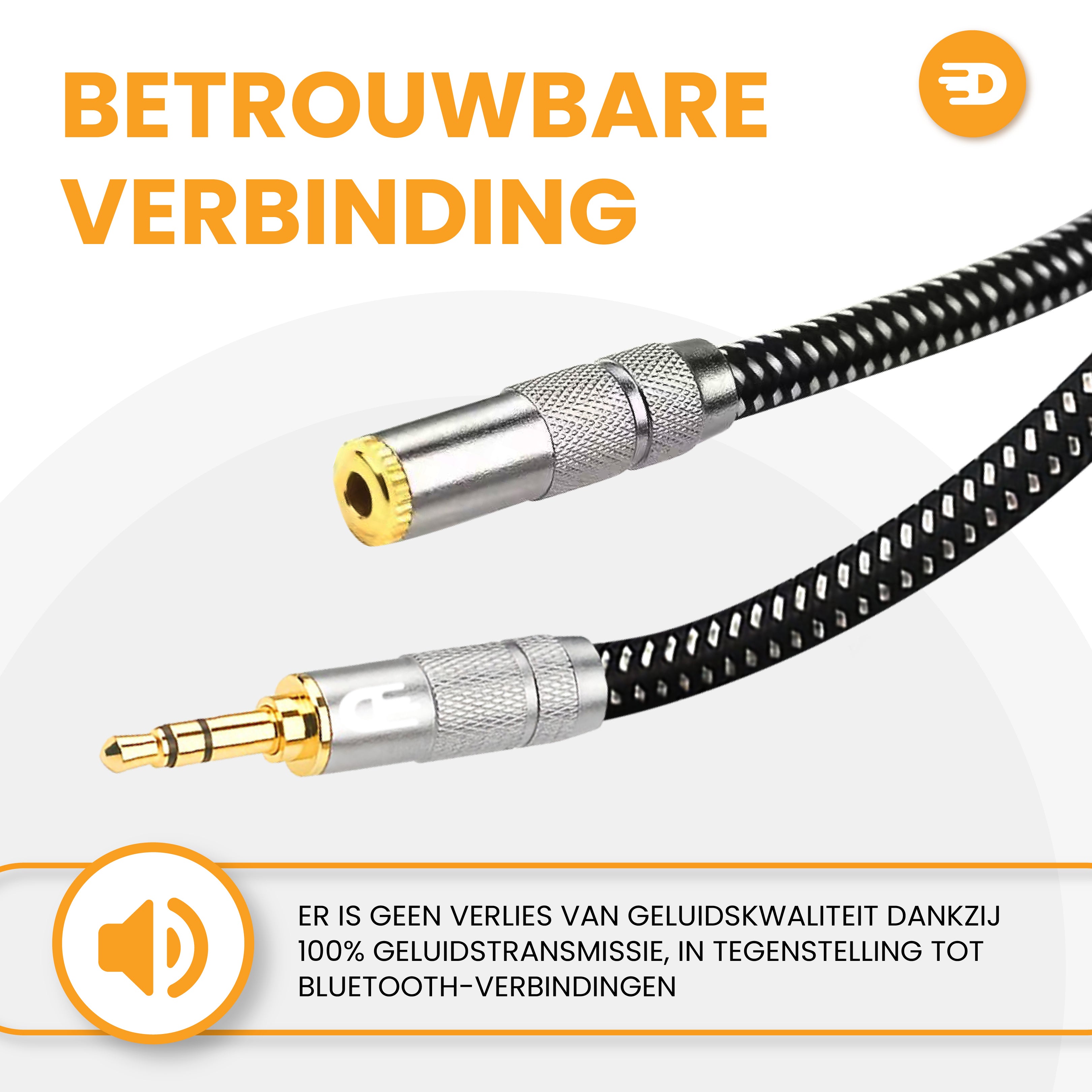 Premium AUX Verlengkabel - Jack 3.5 mm