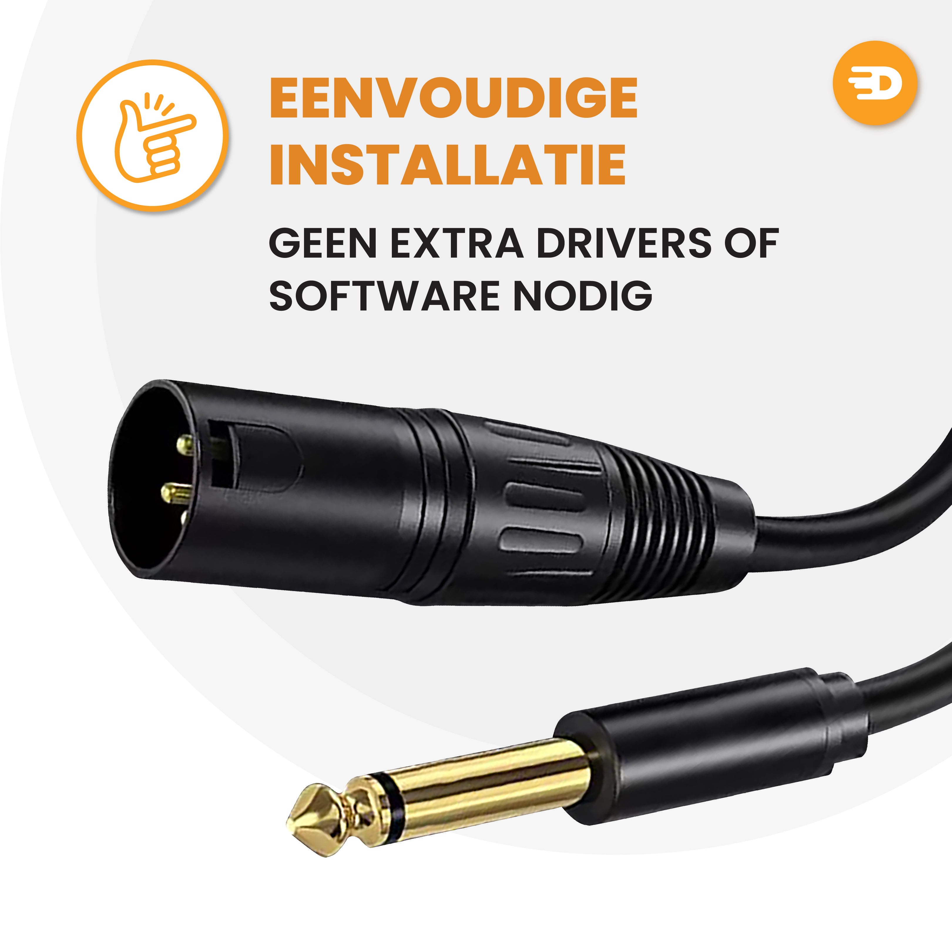 Premium XLR Kabel - XLR Male naar 6.35 mm Jack Male