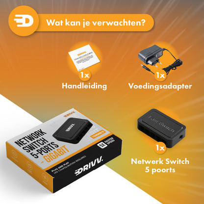 Netwerk Switch - 5 Poorten - Tot 1000Mbps