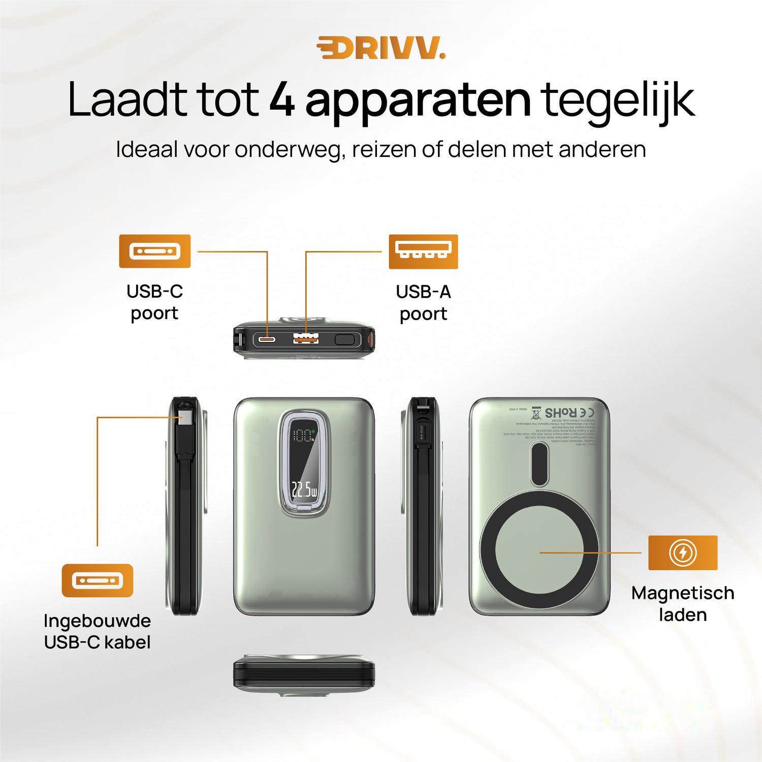 Magnetische Powerbank 10.000 mAh geschikt voor MagSafe