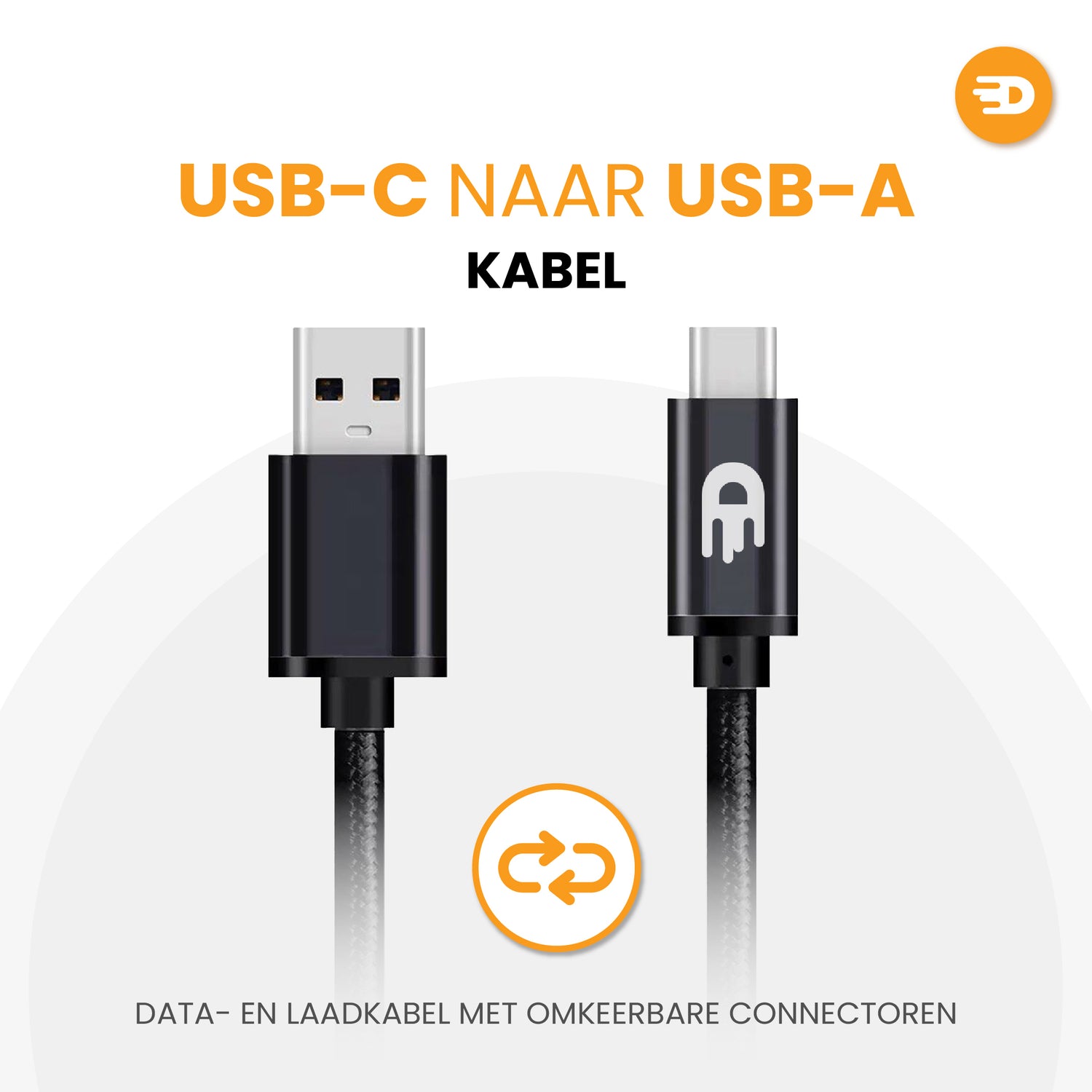 USB A naar USB C Kabel - USB 3.0