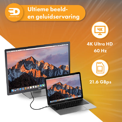 USB C naar DisplayPort Kabel - 4K 120Hz - 8K 60Hz