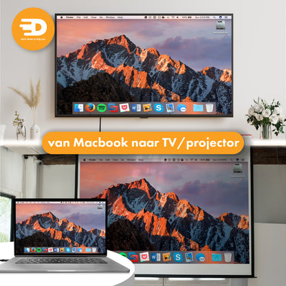USB C naar DisplayPort Kabel - 4K 120Hz - 8K 60Hz
