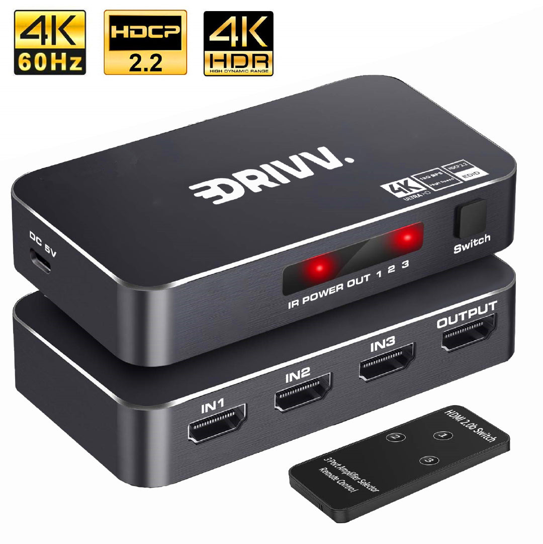 HDMI Switch – 3 in 1 uit - 4K 60Hz